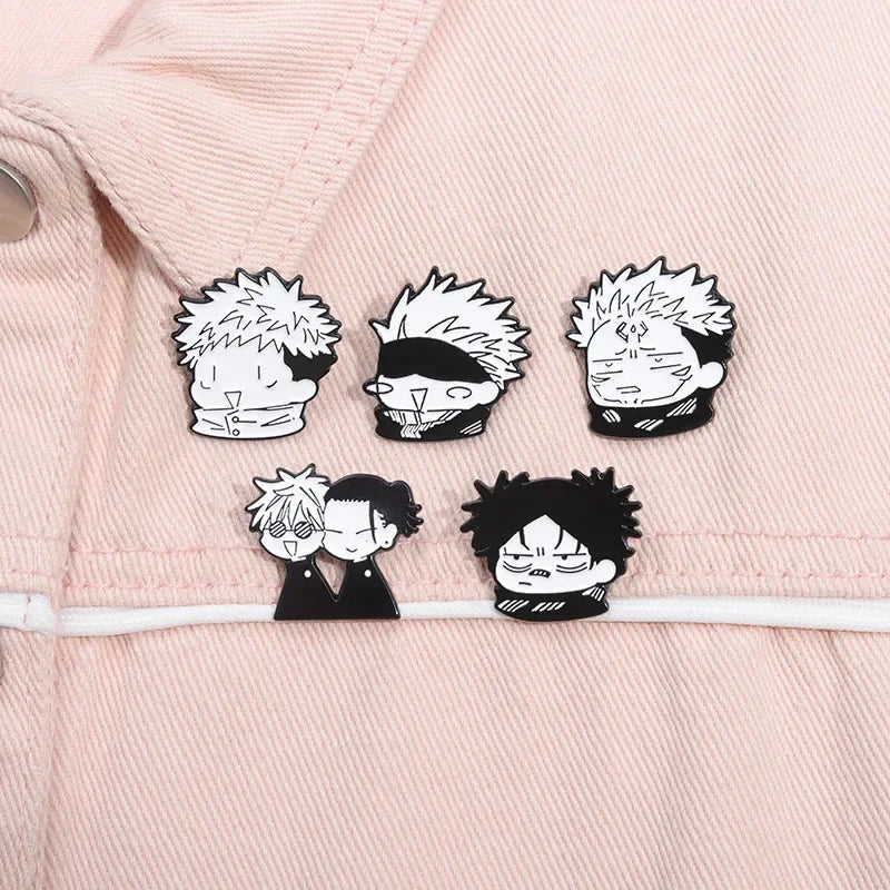 Anime Kawaii Brooch Enamel Pin for Women - Gojo Satoru & Geto Suguru Badge Jewelry Gift