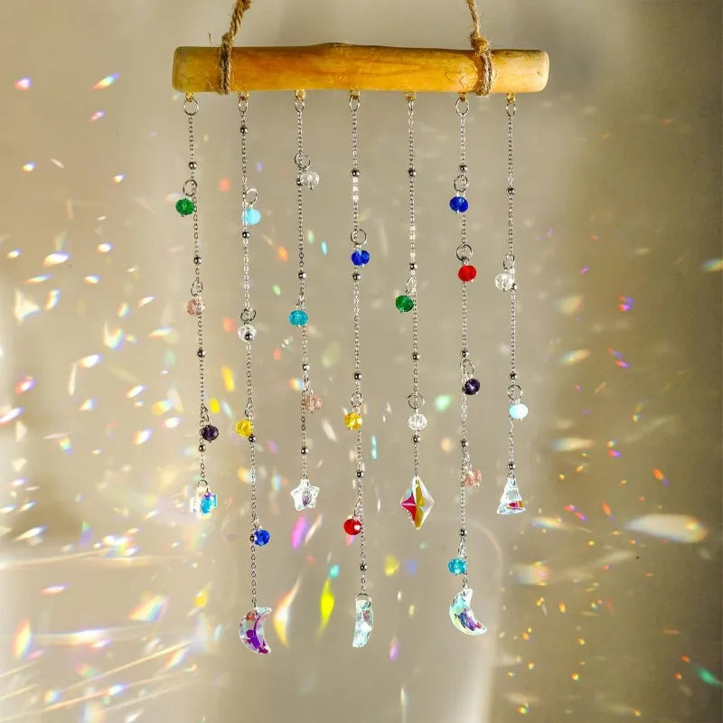 Crystal Suncatcher Rainbow Wind Chimes - Outdoor Home Garden Decor