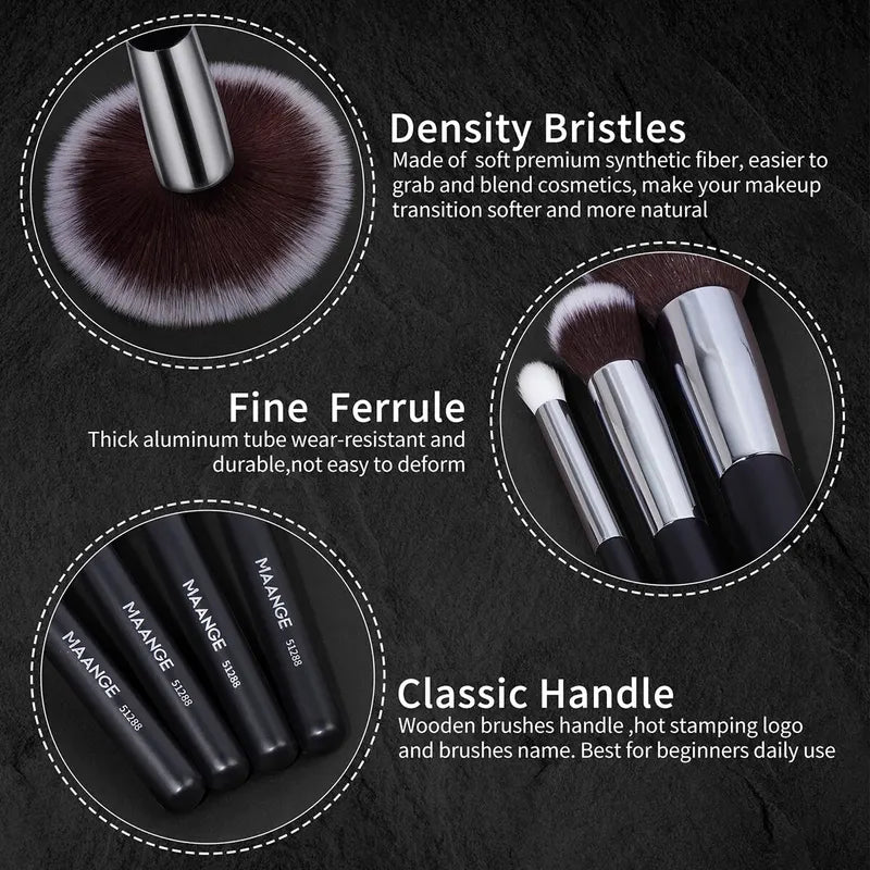 30-Piece Professional Makeup Brush Set - Cosmetic Beauty Tools for Face and Eyes
