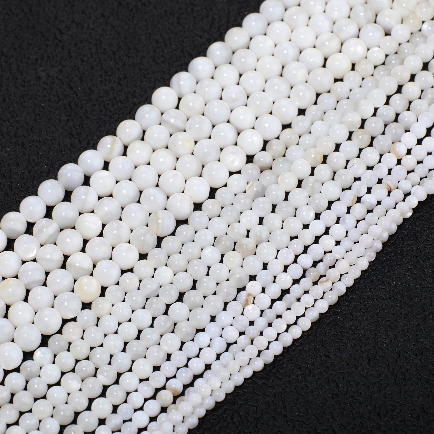 Natural White Freshwater Shell Pearl Beads for Jewelry Making - Round Spacer Beads