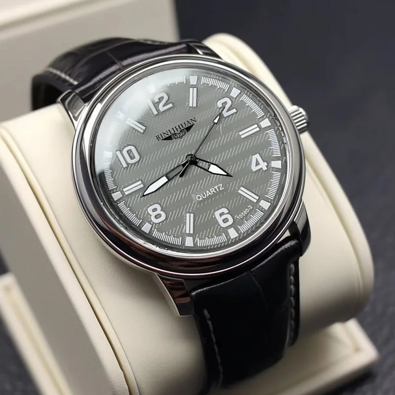 Men's Luxury Waterproof Quartz Wristwatch - Business Dress Leather Watch