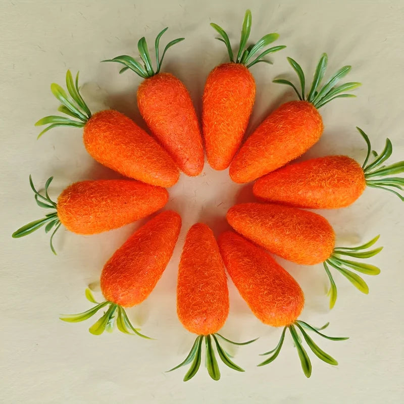 12pcs Mini Felt Carrot Decorations for Easter Spring Home Decor