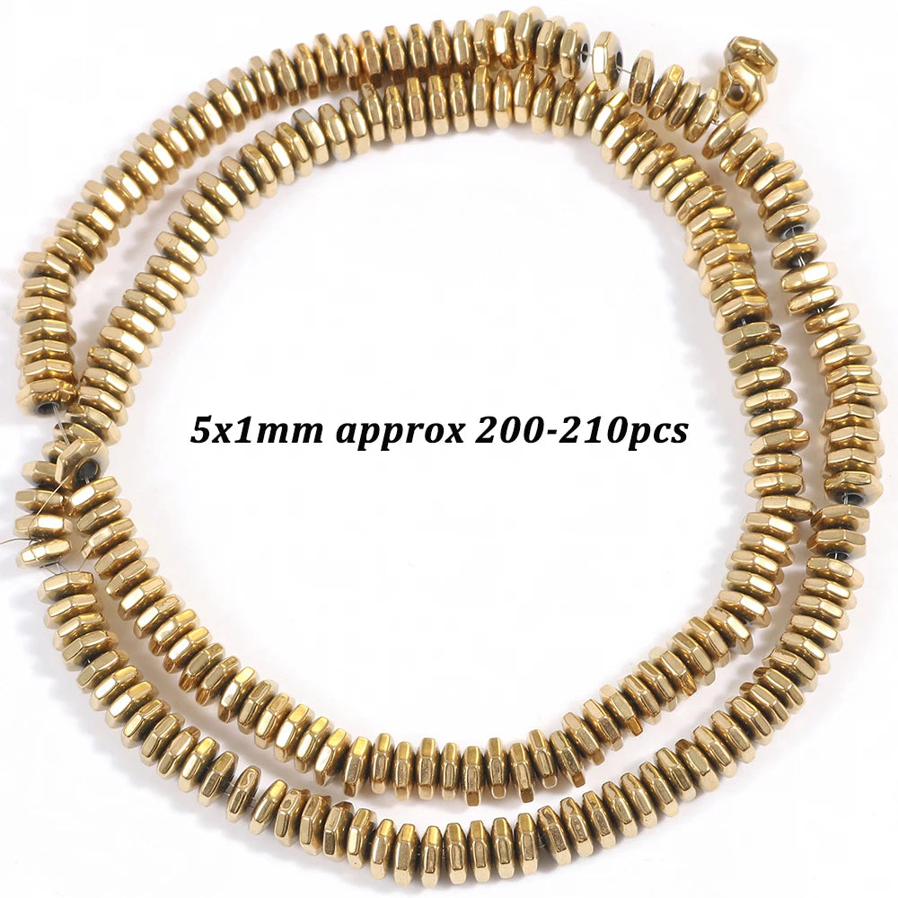 Natural Stone AAA+ Hematite Spacer Beads for Jewelry Making 15''