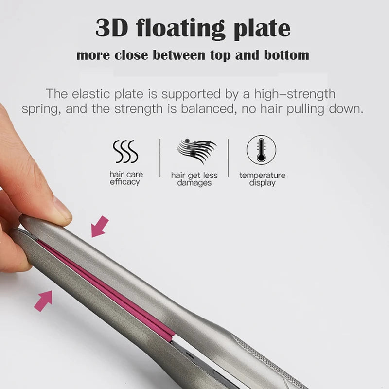 Mini Hair Straightener and Curler for Short Hair - Titanium Plate, Dual Voltage, Travel Flat Iron