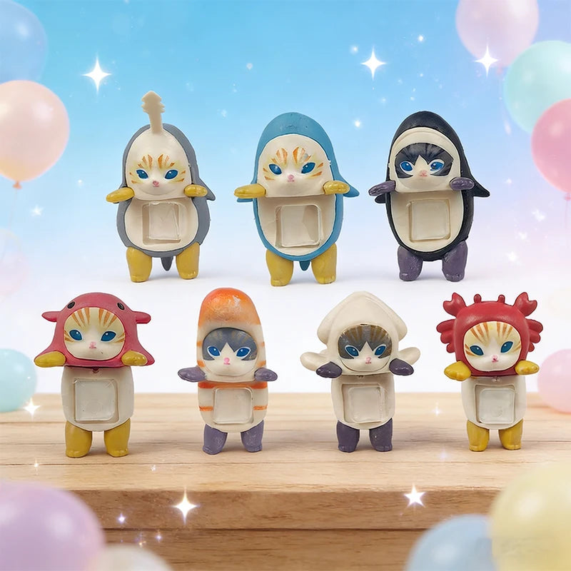 Mini Shark Cat Blind Box Figures Set - Trendy Party Decoration & Kid Gift
