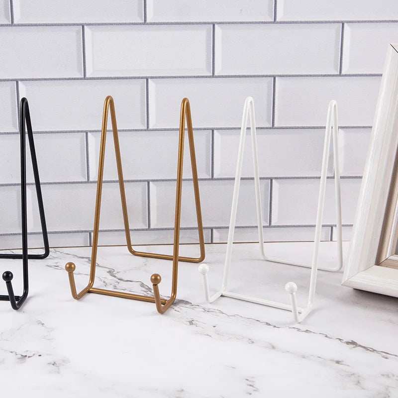 Metal Dish Rack Plate Holder Magazine Display Stand Home Decor