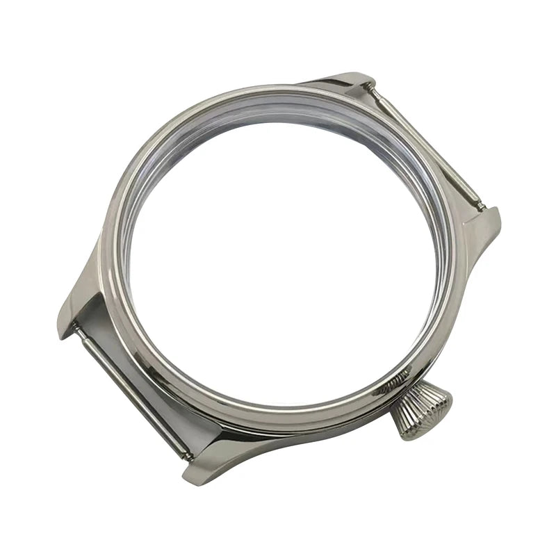Stainless Steel Watch Case Kit for ETA6497/6498 & Seagull ST3600 Movements, Waterproof, 42mm