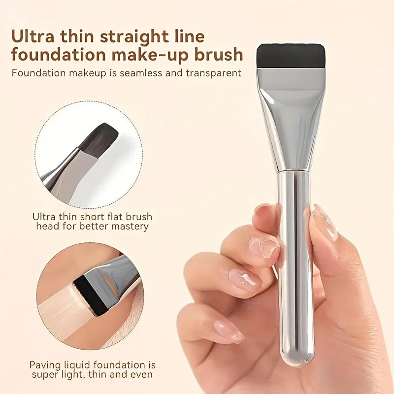 Multi-Use Face Foundation Brush - Hypoallergenic Nylon Bristle Oval Makeup Tool