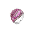 Personality Zircon Wide Opening Stainless Steel Rings for Women Jewelry - Gold & Silver