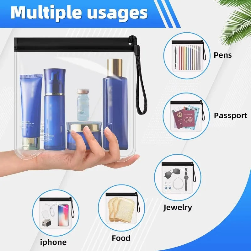 2pcs Waterproof Travel Cosmetic Storage Bags Leakproof EVA Reusable Organizer