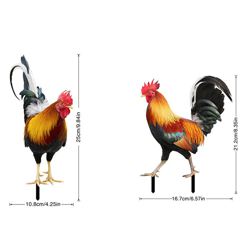 Weatherproof Garden Rooster Statue Yard Decor for Lawn & Patio Outdoor Decoration