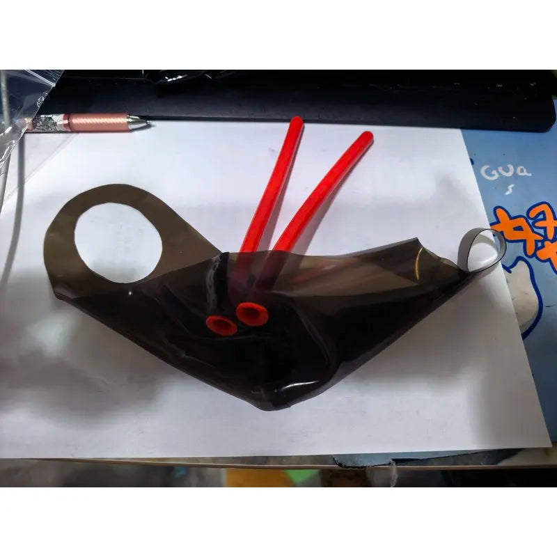 Latex Mask with 15cm Nasal Cannula - Handmade Latex Costume Accessory