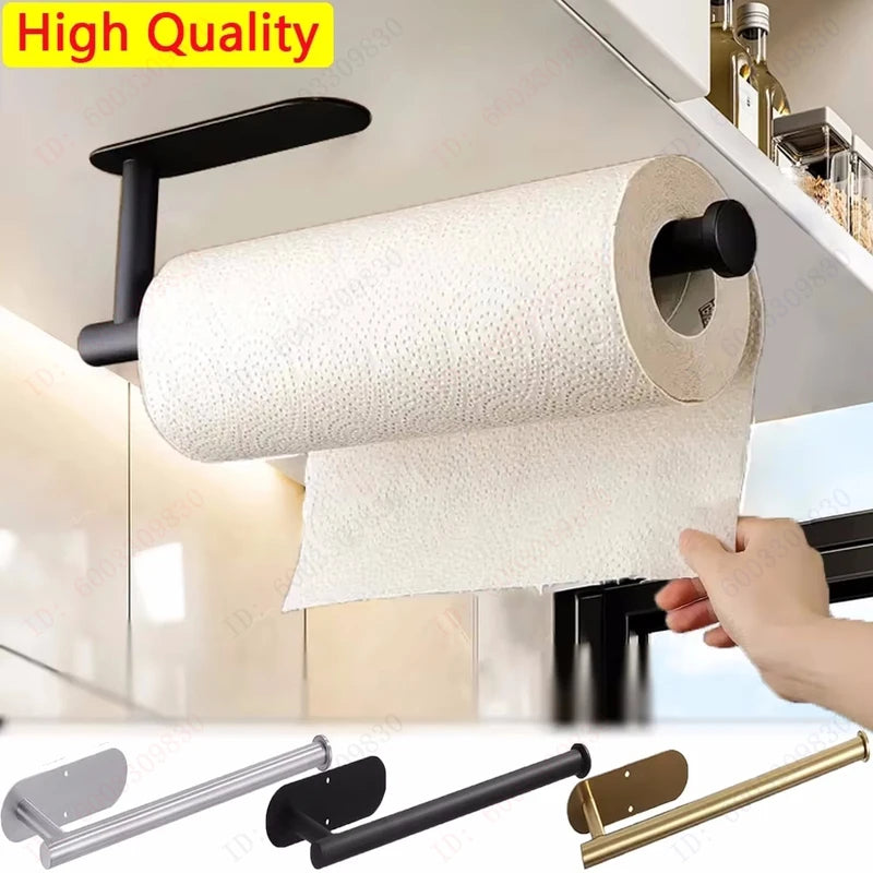 Kitchen Paper Towel Holder Dispenser with Adhesive Mount - Bathroom & Kitchen Organizer
