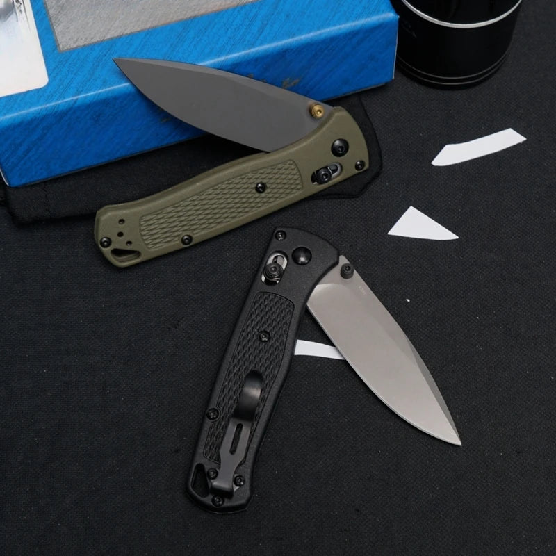 Outdoor Folding Knife with Fiberglass Handle – Military Green/Grey Blade, Survival & Camping Gear
