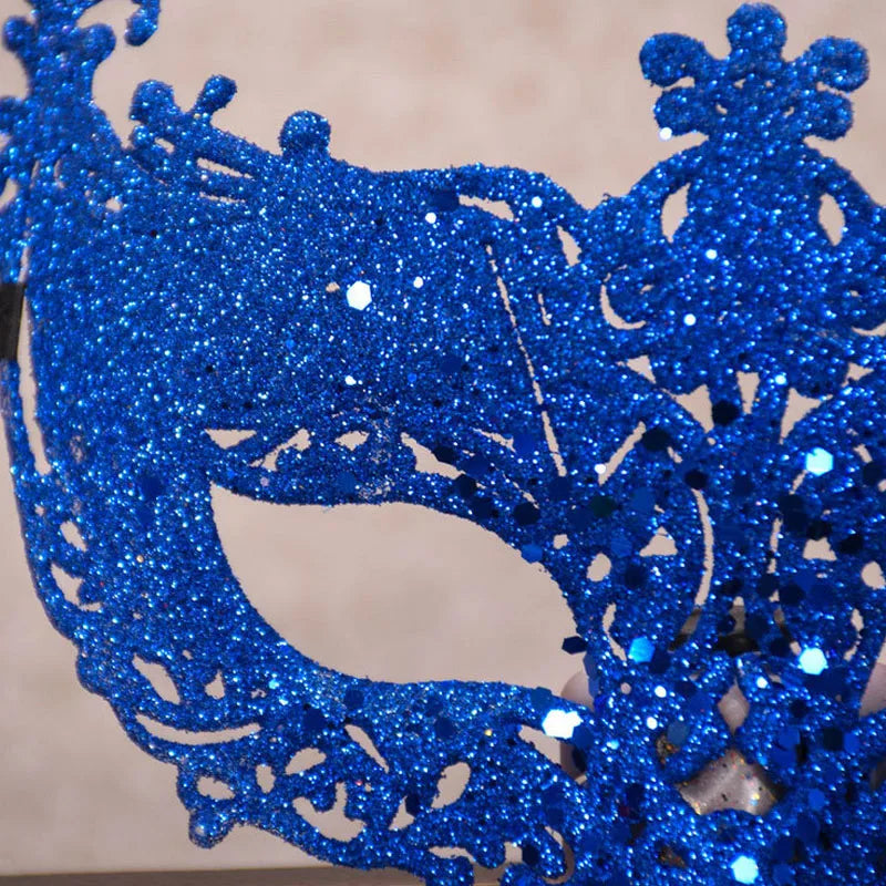 Halloween and Carnival Hollow Gold Powder Fox Mask for Masquerade & Parties