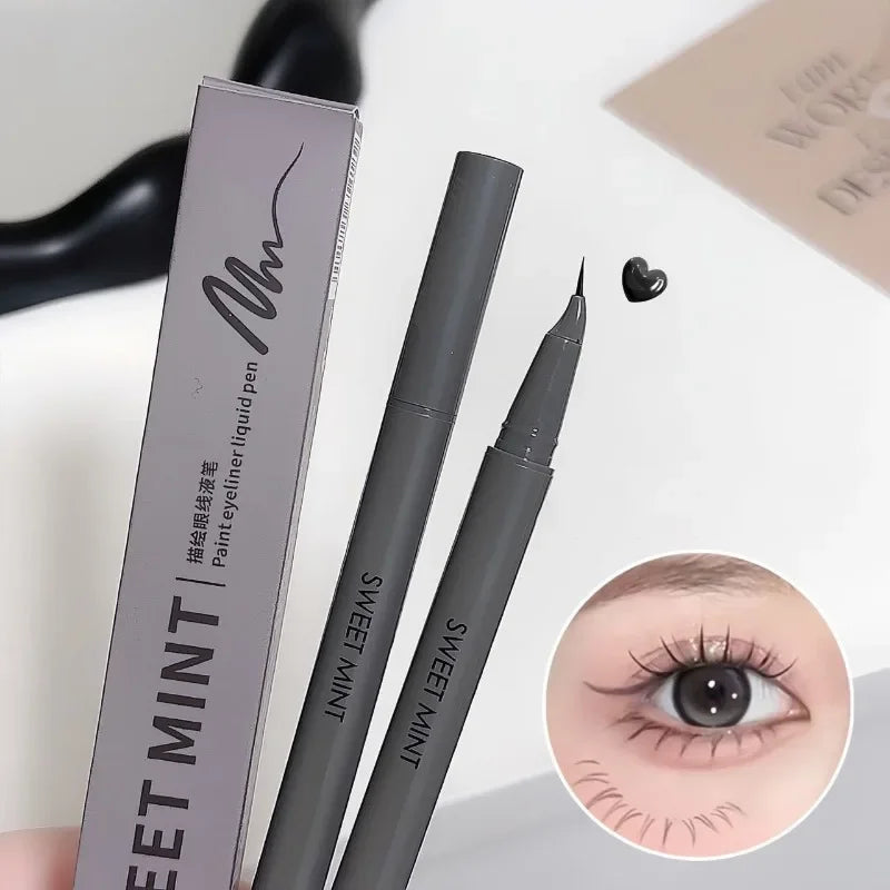 Waterproof Matte Liquid Eyeliner Pencil - Quick Dry, Long-Lasting, Black Brown