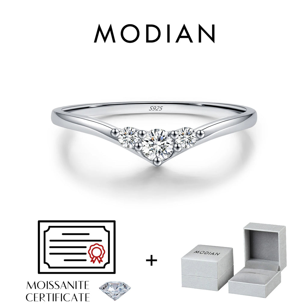 Simple Eternity Moissanite Ring 925 Silver Thin Wedding Band for Women