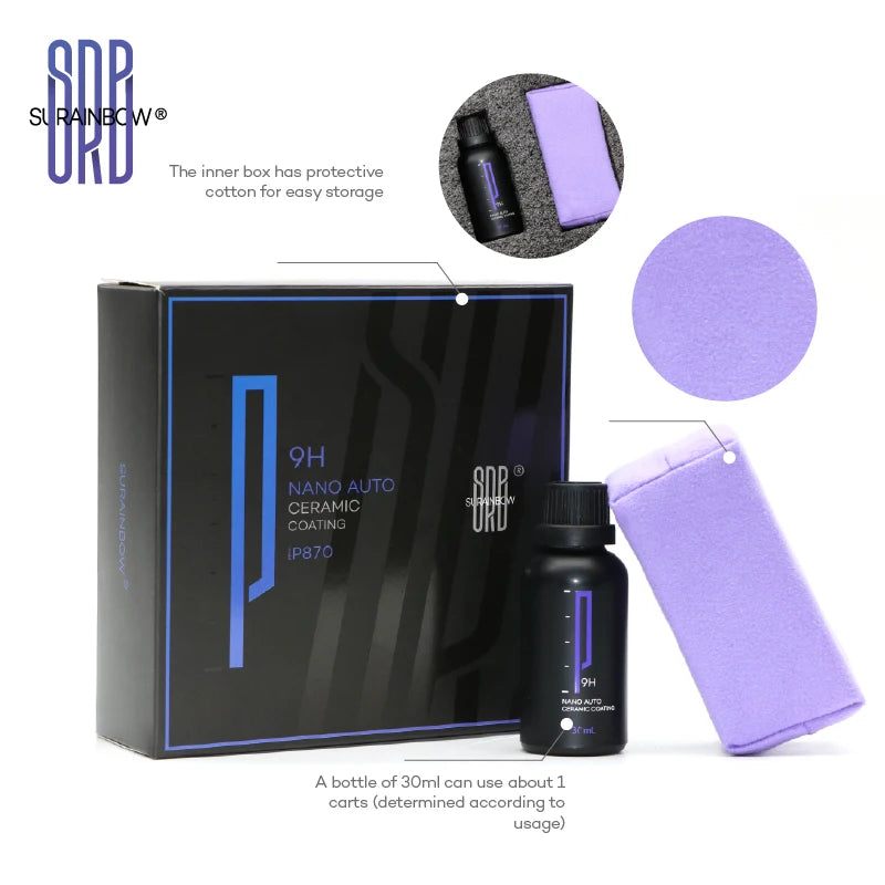 Nano Ceramic Car Coating Kit - 9H Hydrophobic Scratch-Resistant Gloss Sealant