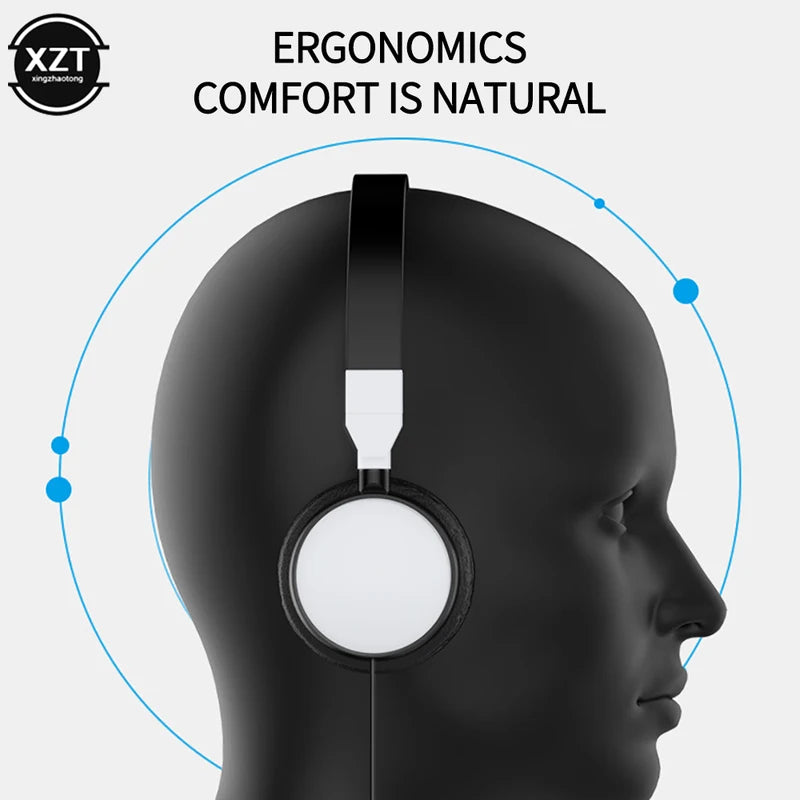 Wired Foldable 3.5mm HiFi Headphones with Bass for Gaming Music Phone
