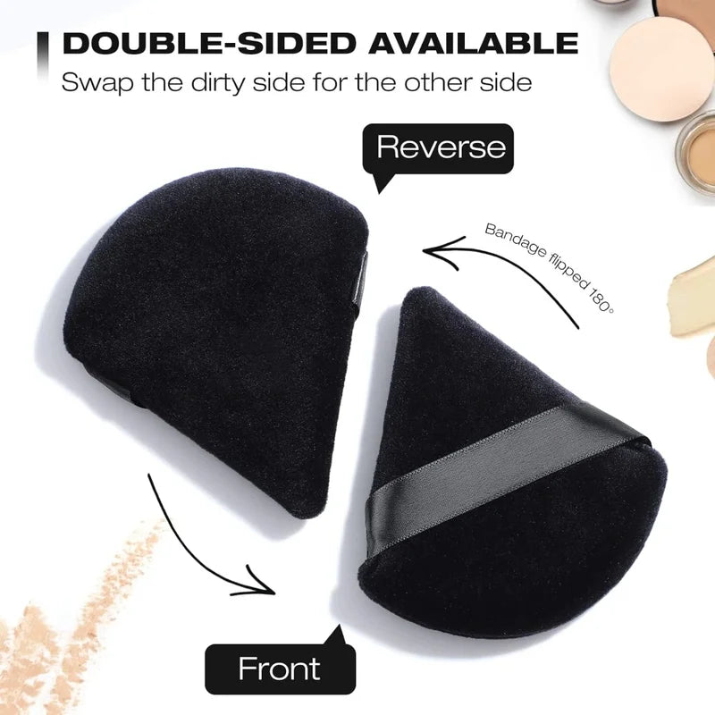 Triangle Velvet Powder Puff Makeup Sponge - Soft Cosmetic Blending Tool