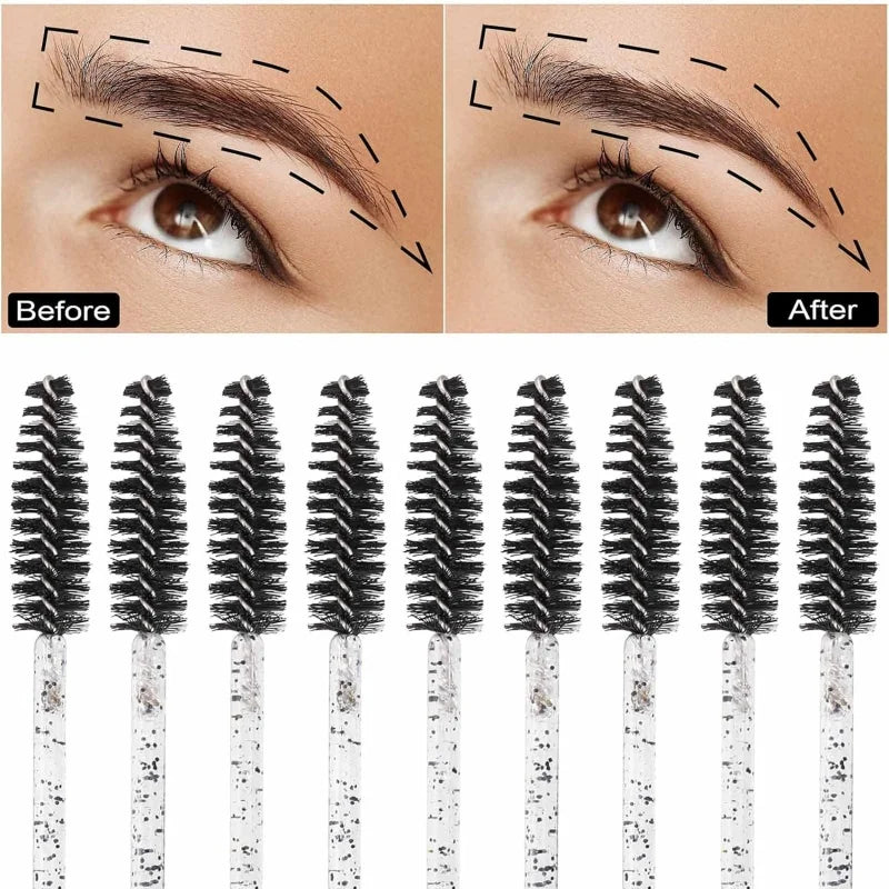 Eyelash Brushes and Mascara Wands Set - 25/50/100 Pcs for Eyelash & Eyebrow Makeup