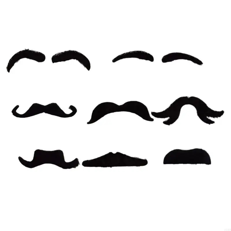 Fake Mustache Set for Parties Halloween & Costumes - 49 Styles, Adhesive