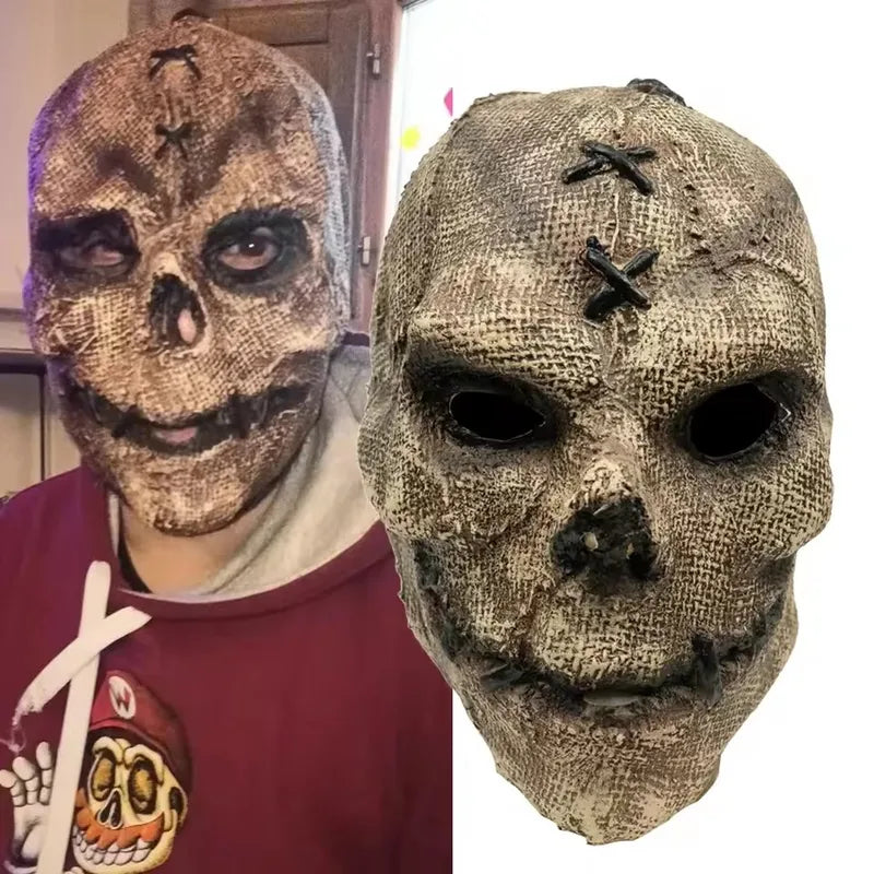 Halloween Killer Skull Mask Cosplay Scary Skeleton Latex Helmet for Party and Haunted House
