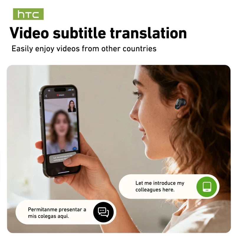 Wireless Bluetooth Earphones with Real-Time Translation and Noise Reduction