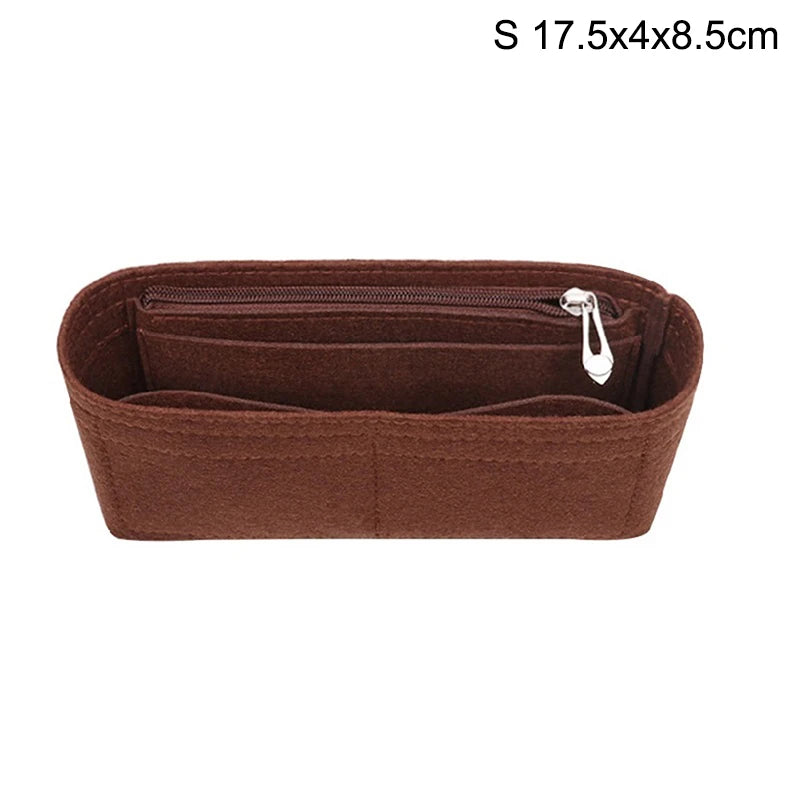 Felt Bag Organizer Insert for Handbags and Cosmetic Bags - Multi-Color