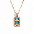 Tarot Queen Lover Moon Necklace - Tarnish-Free Stainless Steel Jewelry 18K Gold Plated
