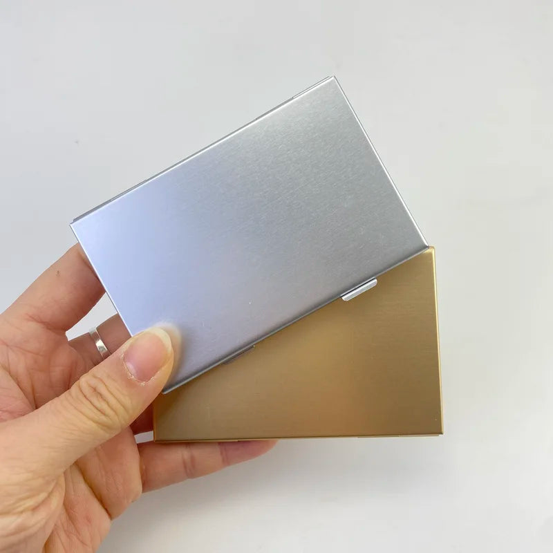 Ultra-Thin Aluminum Magnetic Dual-Layer Makeup Storage Case Refillable Compact
