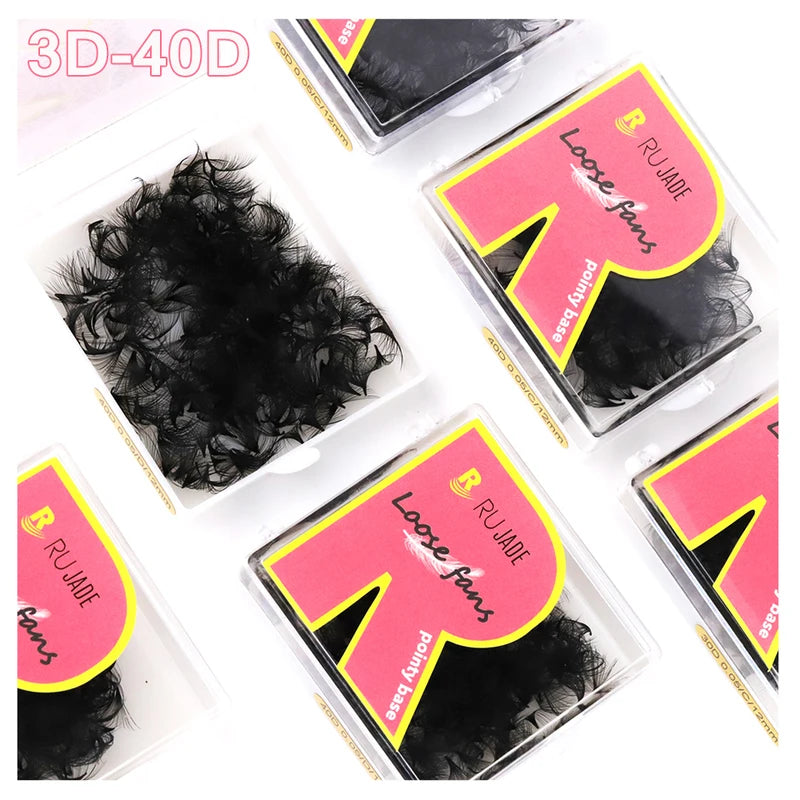 Premade 3D Lash Fans - Mega Volume Eyelash Extensions - Medium Stem, Pointed Base