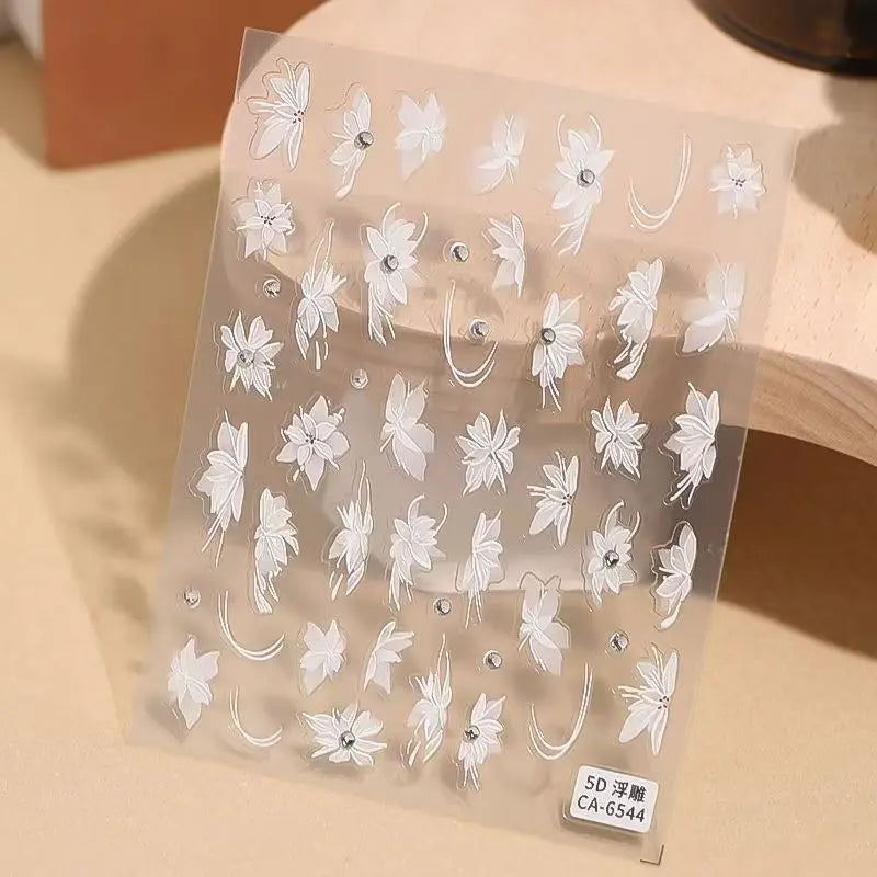 5D Relief Glitter Butterfly Nail Stickers - Aurora Nail Art Decorations for DIY Manicure