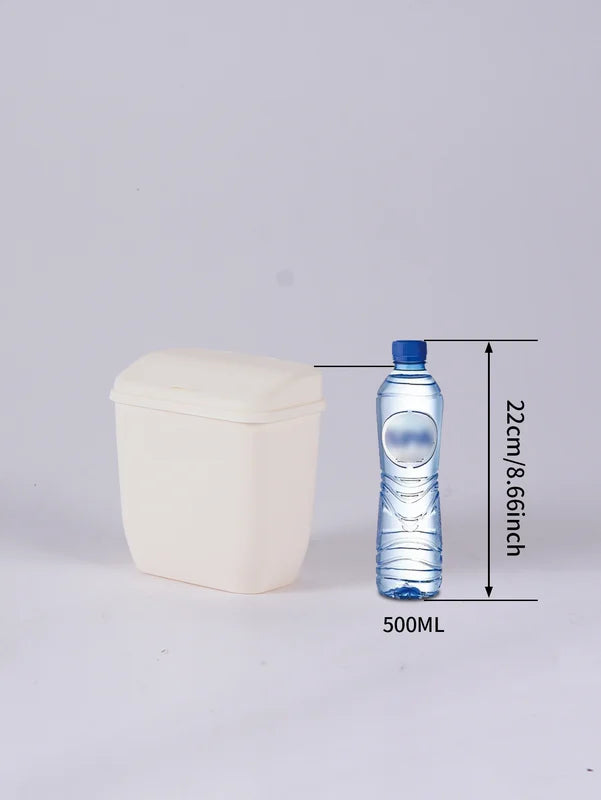 Mini Wall Mounted Trash Bin - White Plastic Wastebasket for Kitchen Bathroom Home