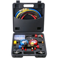 4-Way AC Manifold Gauge Set with 5ft Hoses for R134A R22 R12 R410A Refrigerant Charging