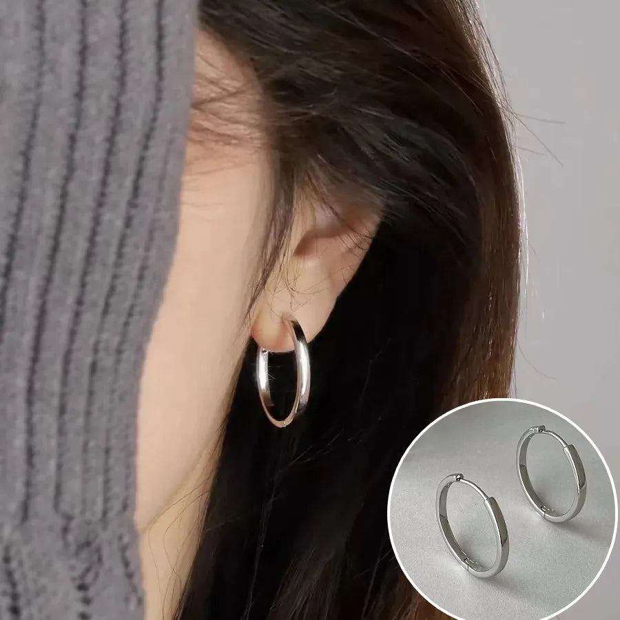 Sterling Silver Geometric Stud Earrings for Women - Versatile Jewelry Gift
