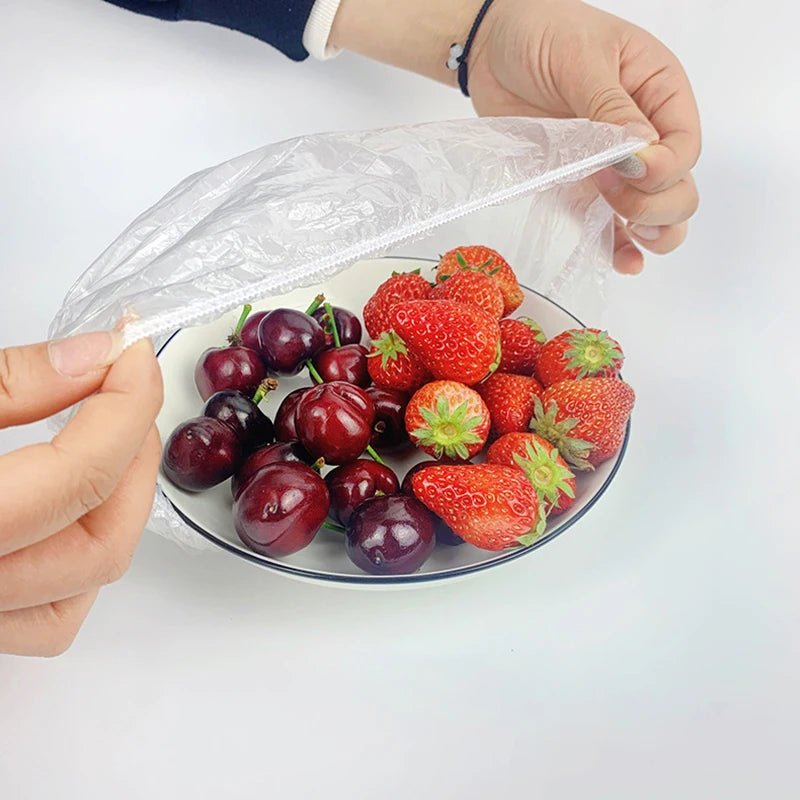 Food Storage Cling Film Cover - Elastic, Reusable, Food Safe, 100/200 Pcs