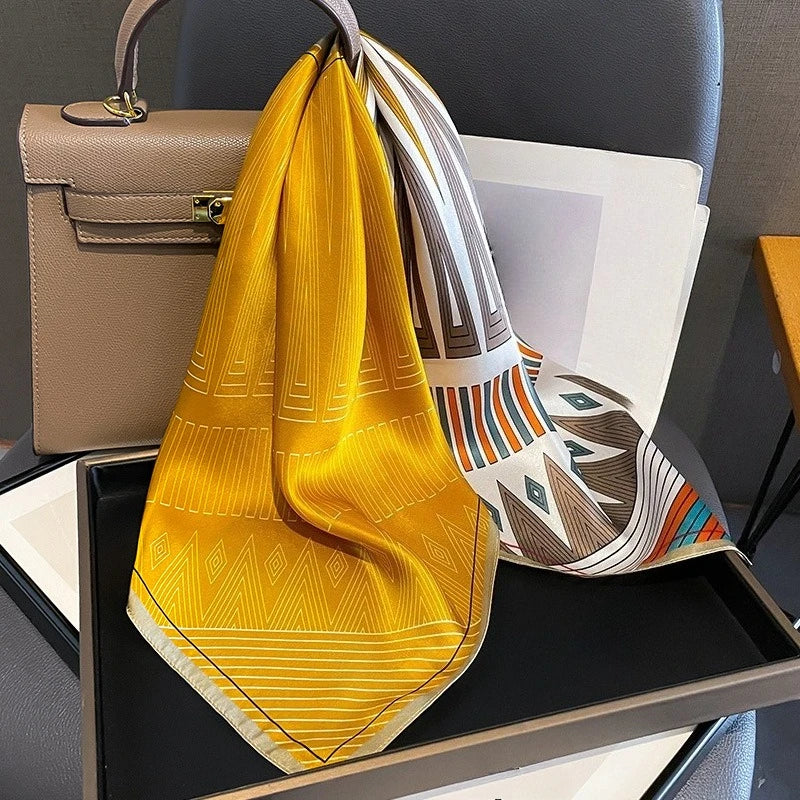 Luxury 100% Natural Silk Scarf for Women - Square Hair Wraps & Night Sleep Head Coverings