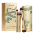 3-Piece Foundation and Makeup Brush Set with Cartridge - Loose Powder & Concealer Tools