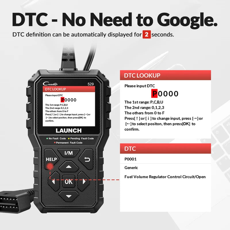 OBD2 Scanner Car Diagnostic Tool Engine Code Reader Fault Code Check