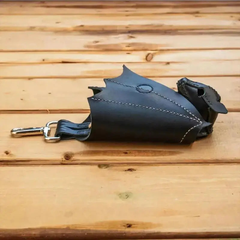 Gothic Bat Coin Purse with Foldable Wings PU Leather Keychain Wallet