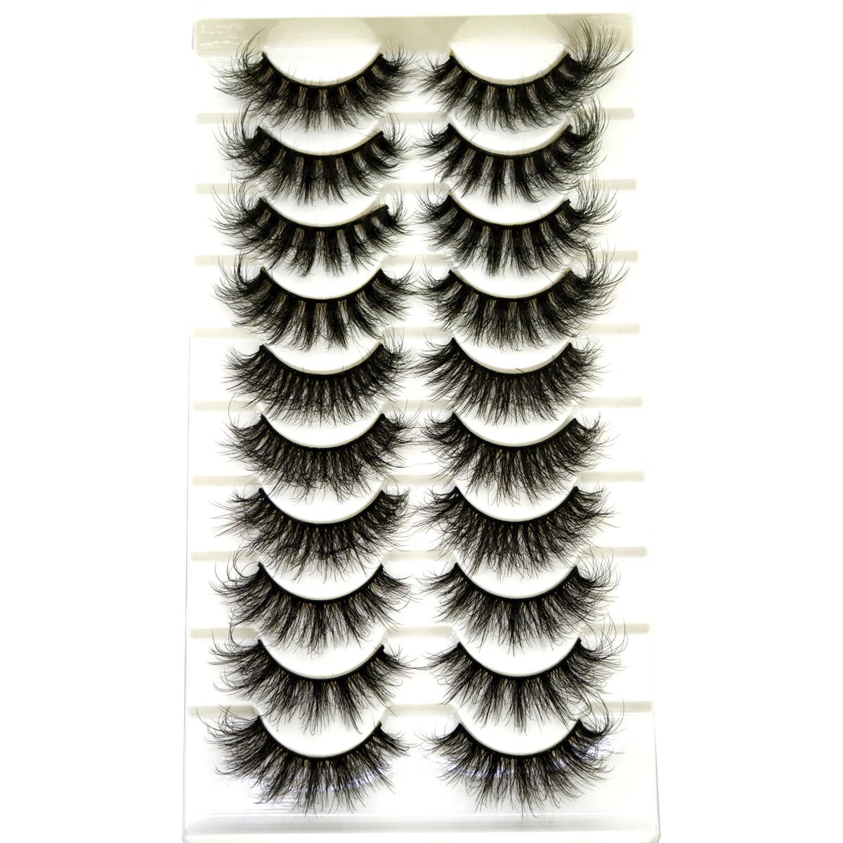 10 Pairs Fluffy Mink False Eyelashes - Natural Dramatic Look, Wispy & Long