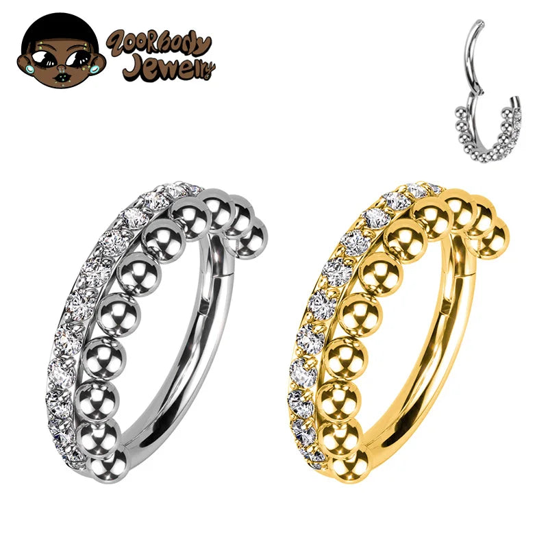 Titanium Septum Nose Ring Hoops - Clicker Tragus Daith Cartilage Helix Conch Piercing 8/10/12mm
