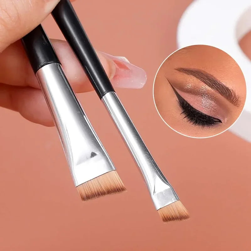 Double Head Eyeliner & Eyebrow Brush Set - Portable Makeup Tools