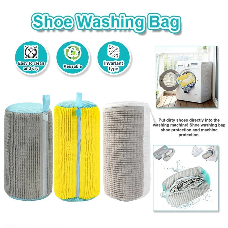 Shoe Washing Machine Bag for All Shoes - Laundry Shoe Cleaning Bag with Zipper
