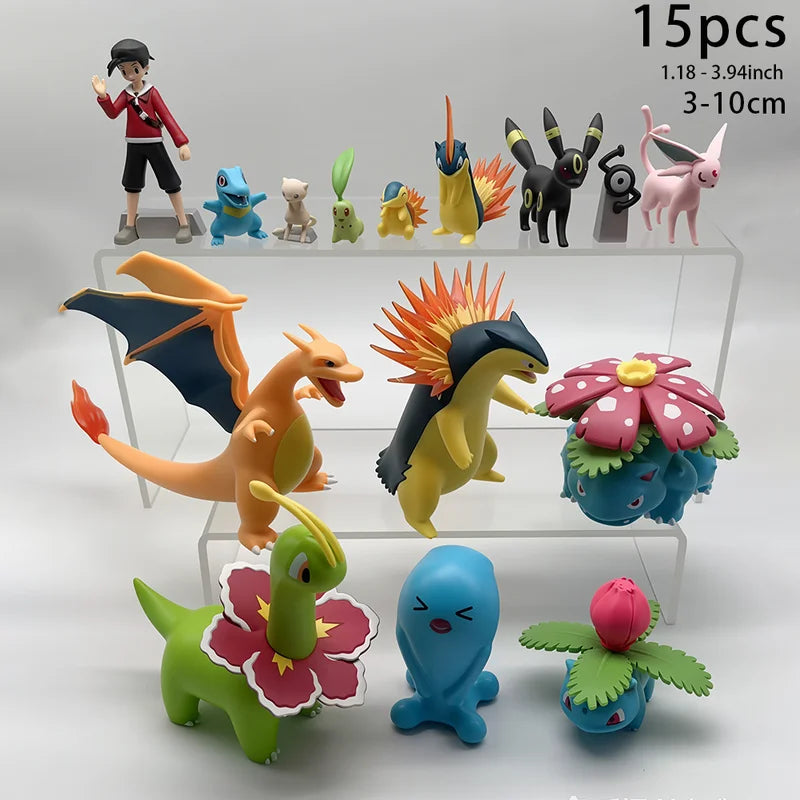 Pokemon Action Figure Set - Classic & Modern Characters from Kanto to Paldea - Collectible PVC Toys for Fans