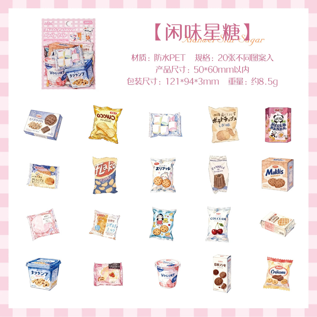 Creative Scrapbooking Stickers Set - 20pcs Soft Art & Craft Elements for DIY Journals
