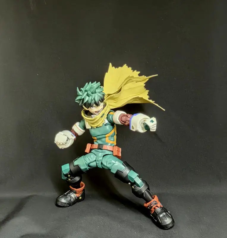 Anime Midoriya Izuku Cloak for 1/12 Doll Action Figures - Handmade Yellow Costume with Iron Wire