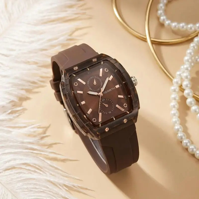 Casual Women's Watch with Silicone Strap - Macaron Colors, Lightweight Daily Wear