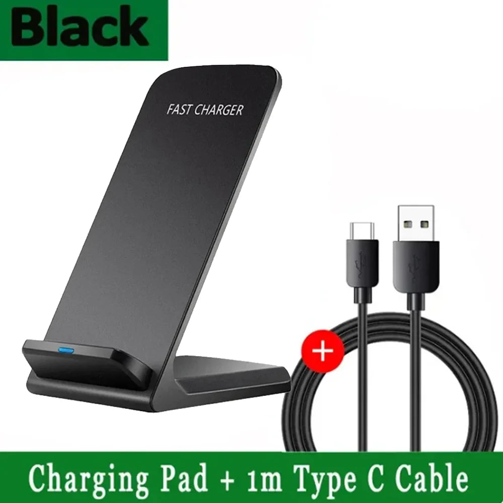 Wireless Charging Stand Fast Support for Samsung, iPhone, Xiaomi - Qi Quick Charger